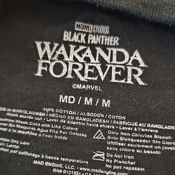 Marvel Black Panther Wakanda Forever T-Shirt - Picture 5 of 5
